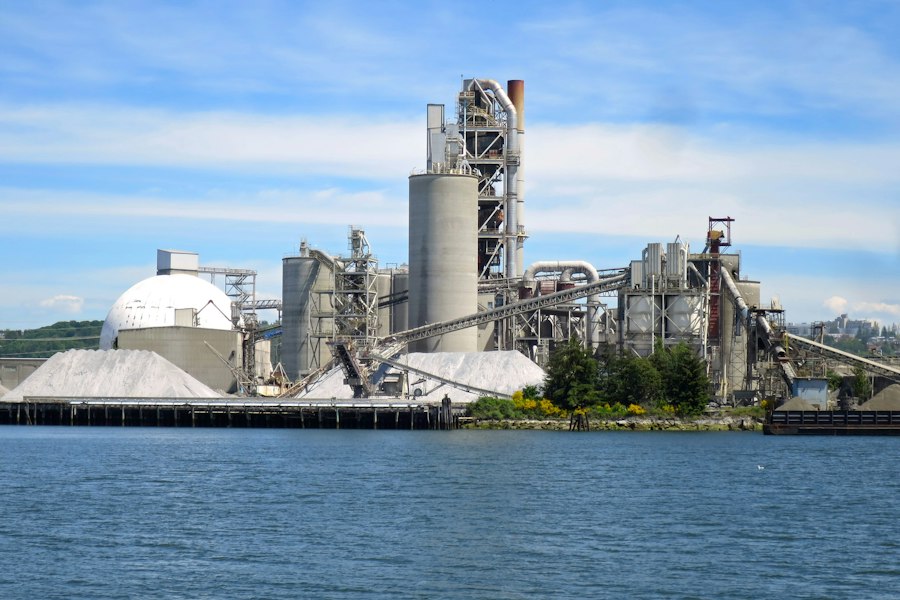 Cement plant by the water